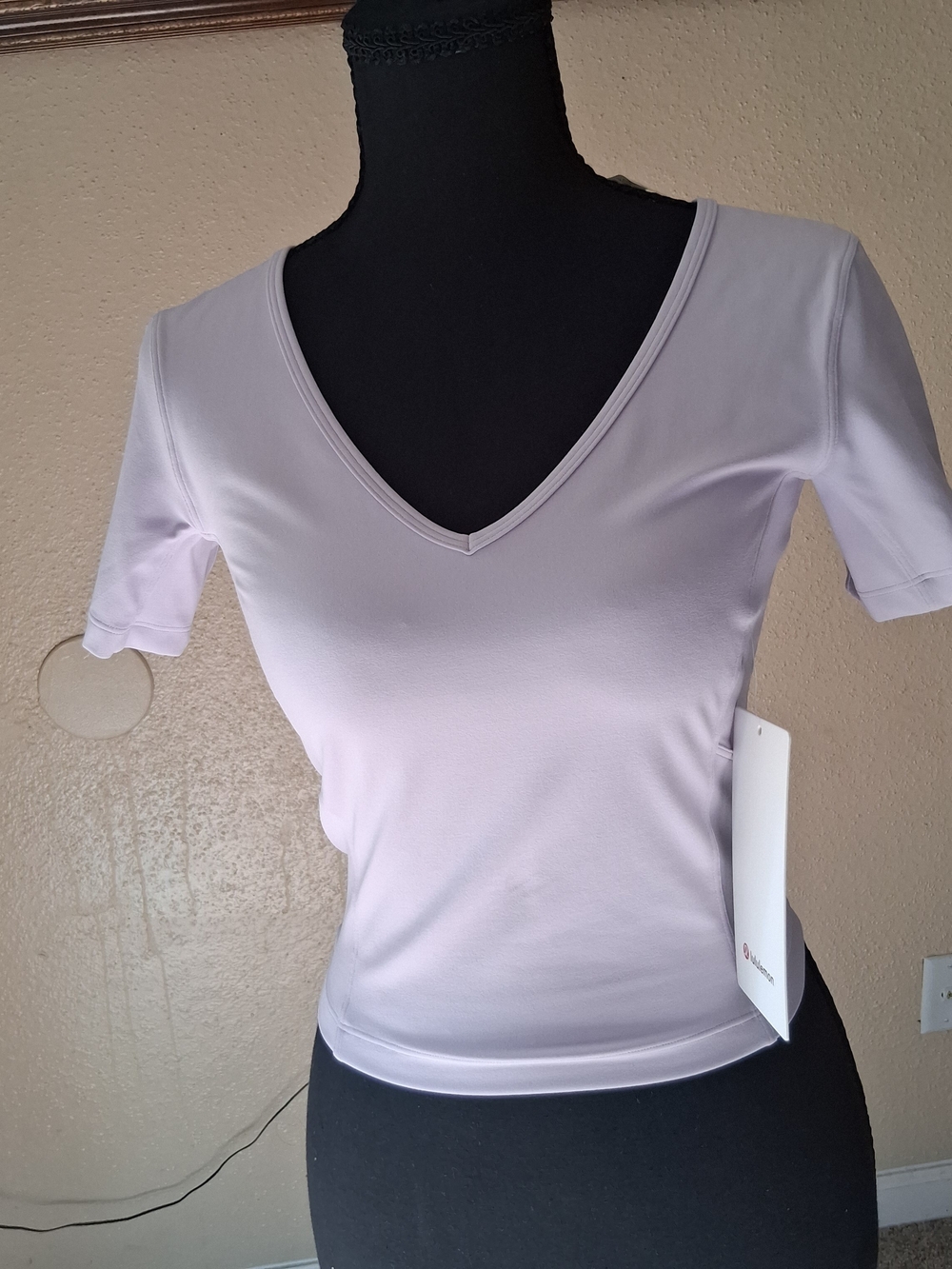 lululemon athletica Light Lavender V-Neck Short Sleeve Tee